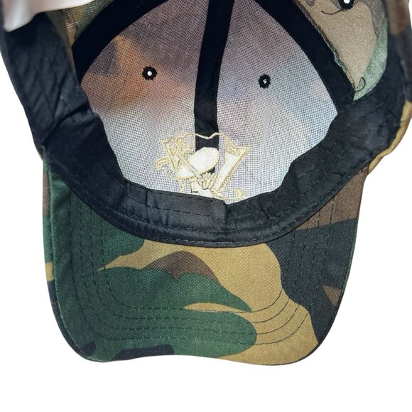 Pittsburgh Penguins Woodland Army Military Camo Camouflage Strapback Hat Cap - Picture 9 of 9